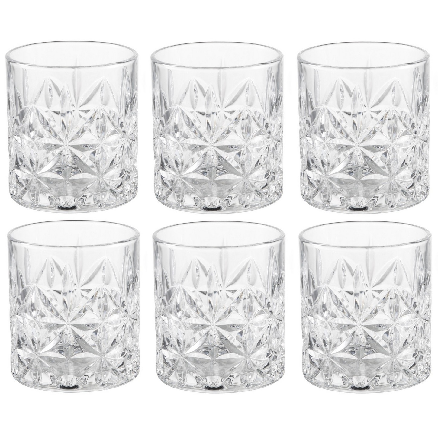 Brandani set of 6 transparent glass flower tumblers cod.51326